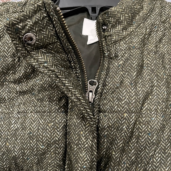 NWOT Women’s J. Jill Hunter Green Marled/Herringbone Puffer Vest (Medium) - Picture 4 of 6